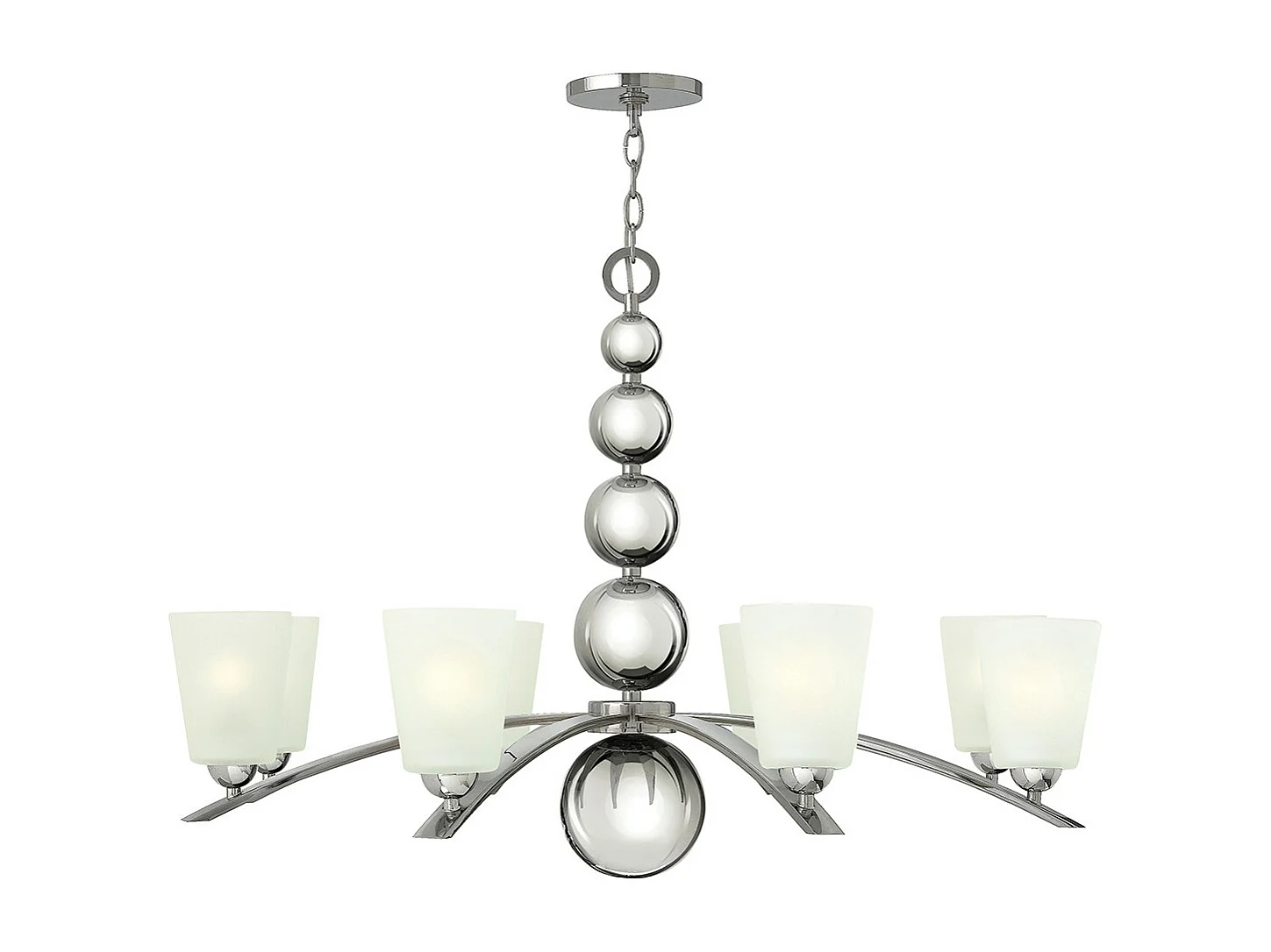 Elstead Zelda - Lampadario a 8 luci multibraccio finitura nichel lucido, attacco E27