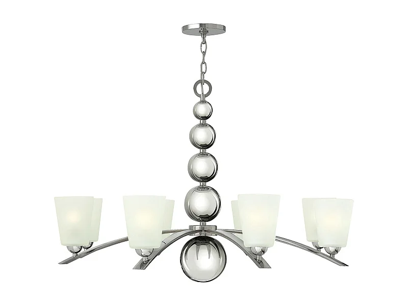 Elstead Zelda - Lampadario a 8 luci multibraccio finitura nichel lucido, attacco E27