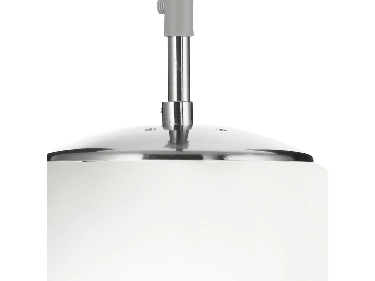 Searchlight Atom - 1 Lampadario Globo Soffitto Pendente Argento Satinato, Vetro Opalino, E27