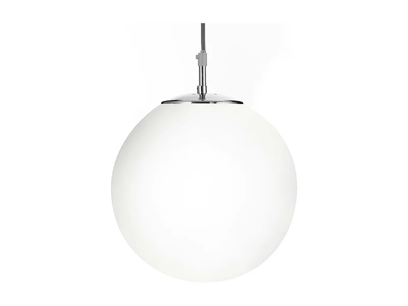 Searchlicht Atom - 1 licht Globe Deckenanhänger Satin Silber, Opalglas, E27