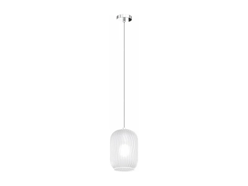 Sosp. Cromo 1 Luce Vetro Bianco Fog