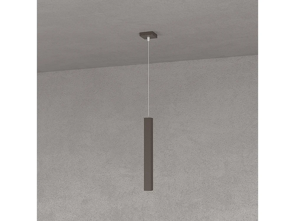 Sospensione Moderna Square Tube Metallo Marrone 1 Luce Gu10