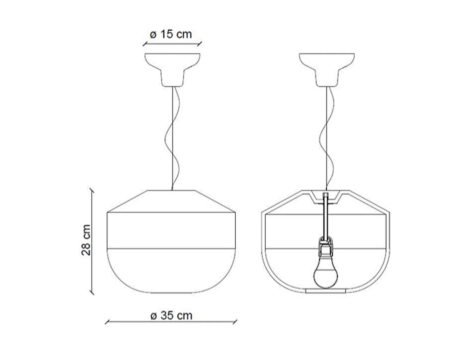 Sospensione Grande Vintage Decò Bellota Ceramica Bianco Grezzo 1 Luce E27