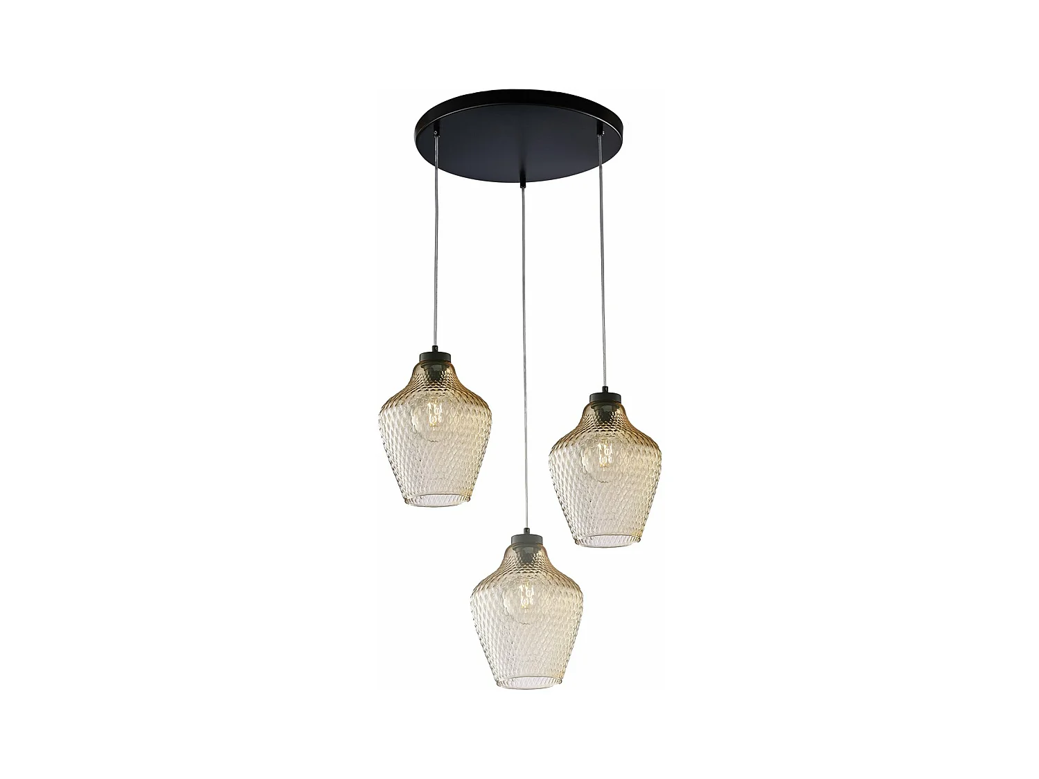 Wien – Kronleuchter braun, Antikgold, PVC-Lampenschirme Ø13, Ø60, 5-flammig – BL258-5-BR