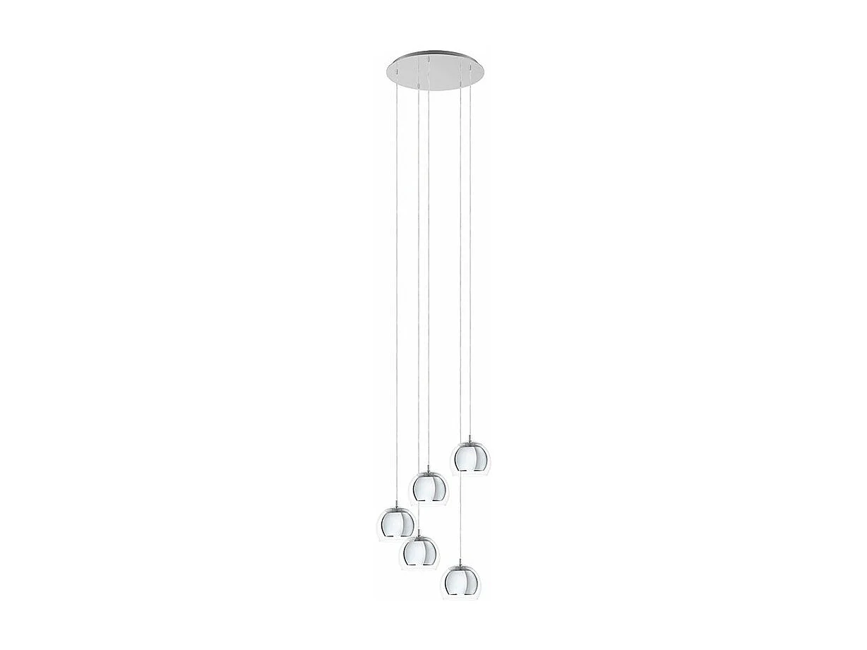 Lampadario Contemporaneo Rocamar 1 5 Luci Acciaio Cromo