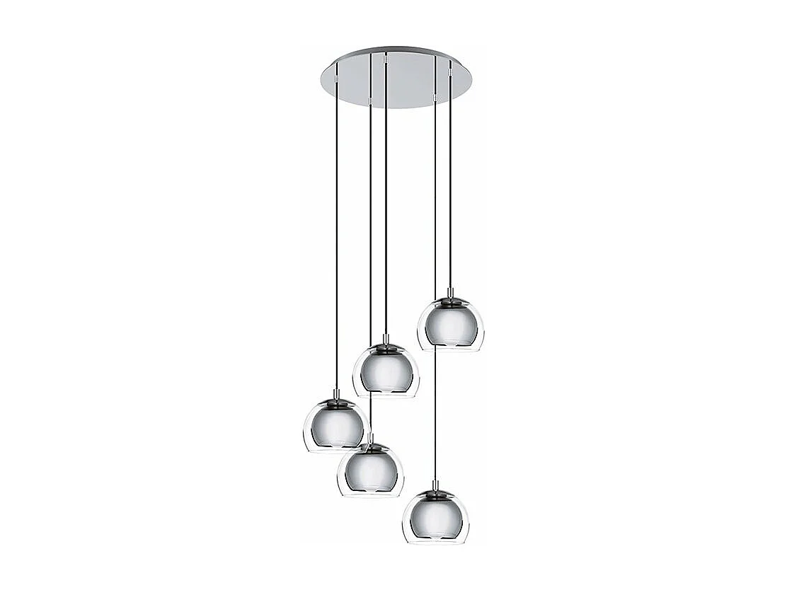 Lampadario Contemporaneo Rocamar 1 5 Luci Acciaio Cromo