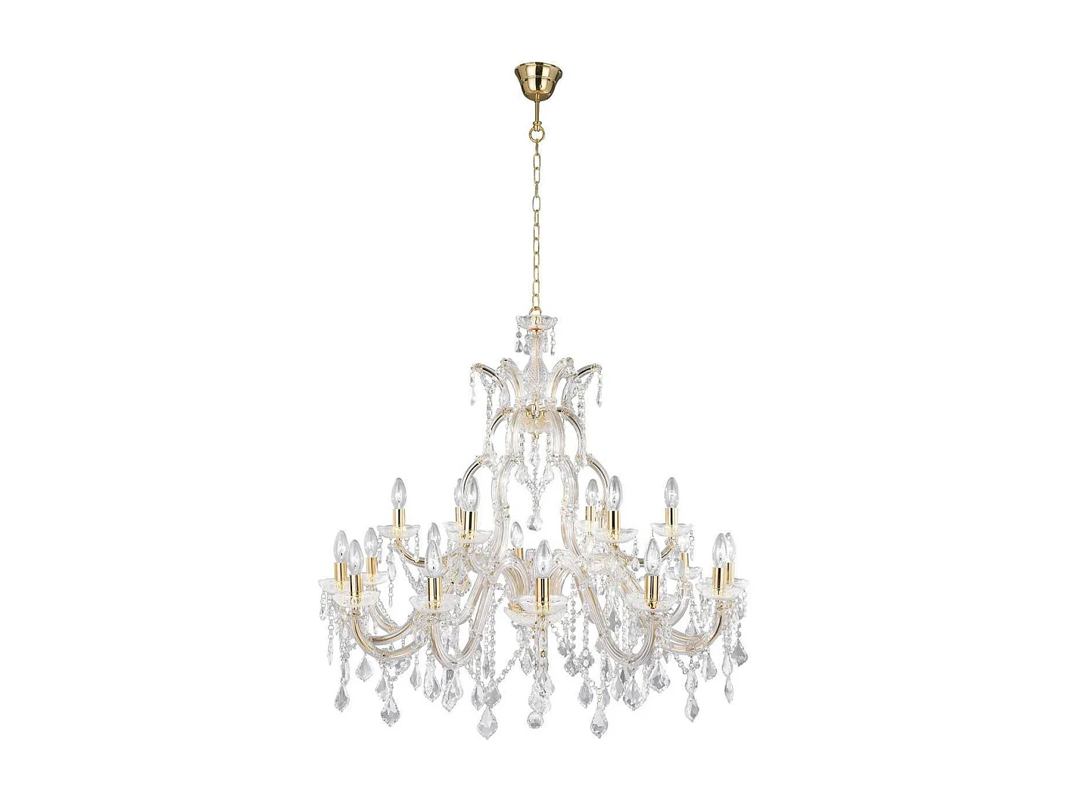 Searchlight Marie Therese 18 ljus kristallkrona polerad mssing, E14