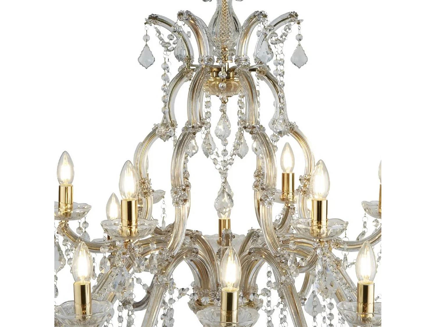 Searchlight Marie Therese 18 ljus kristallkrona polerad mssing, E14