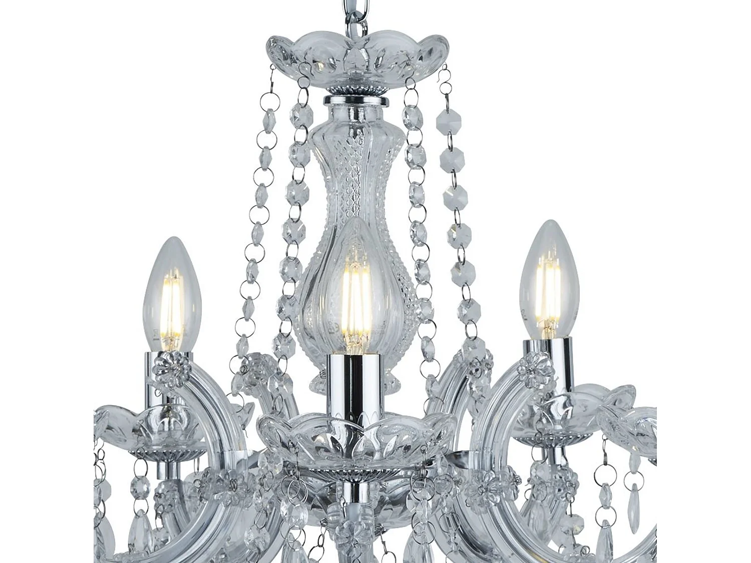 Searchlicht Marie Therese - 5 licht Crystal Kronleuchter Chrome Finish, E14