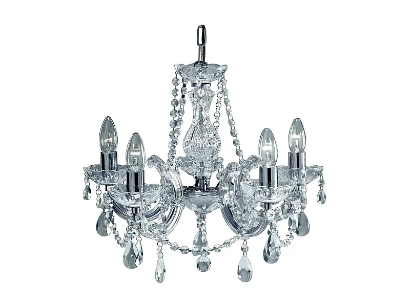 Searchlicht Marie Therese - 5 licht Crystal Kronleuchter Chrome Finish, E14
