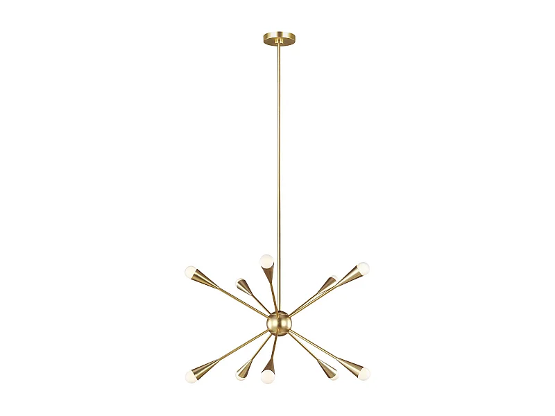 Lampadario Elstead Jax a 10 luci, ottone brunito, G9