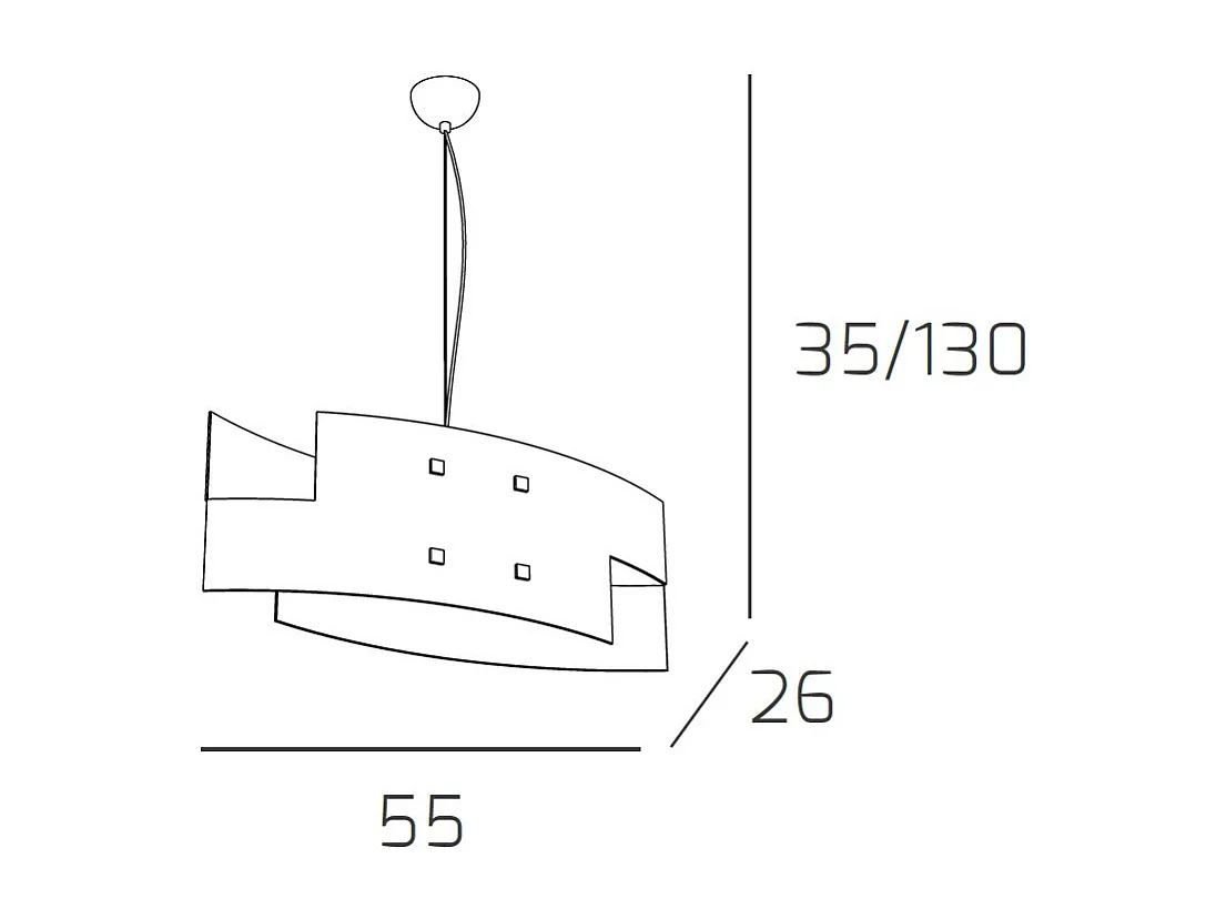 Sospensione Moderna Tetris Metallo Bianco Vetro 1 Luce E27