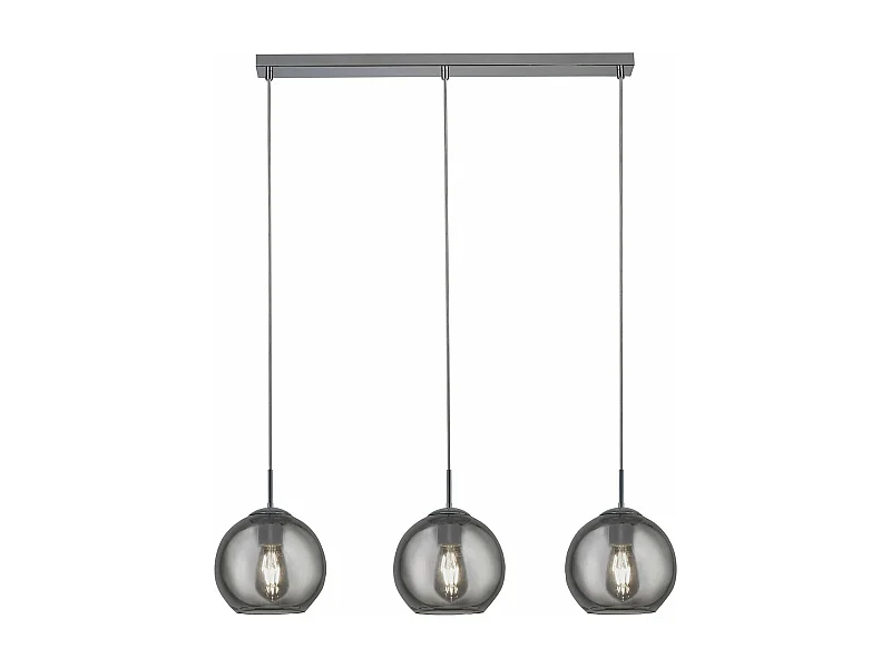 Lampadario Contemporaneo Balls Acciaio Cromo Fumè 3 Luci E14
