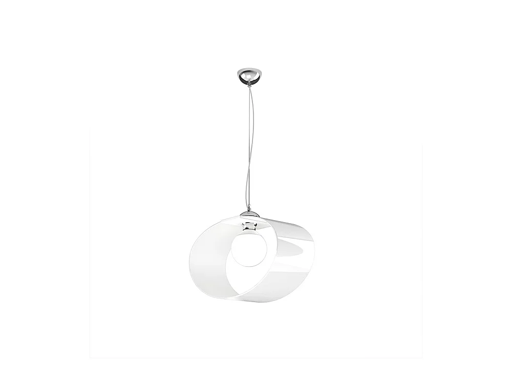 Sospensione Moderna Lap Metallo E Vetro Bianco 1 Luce E27 42Cm