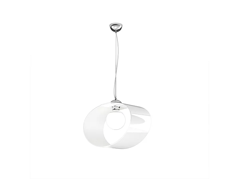 Sospensione Moderna Lap Metallo E Vetro Bianco 1 Luce E27 42Cm