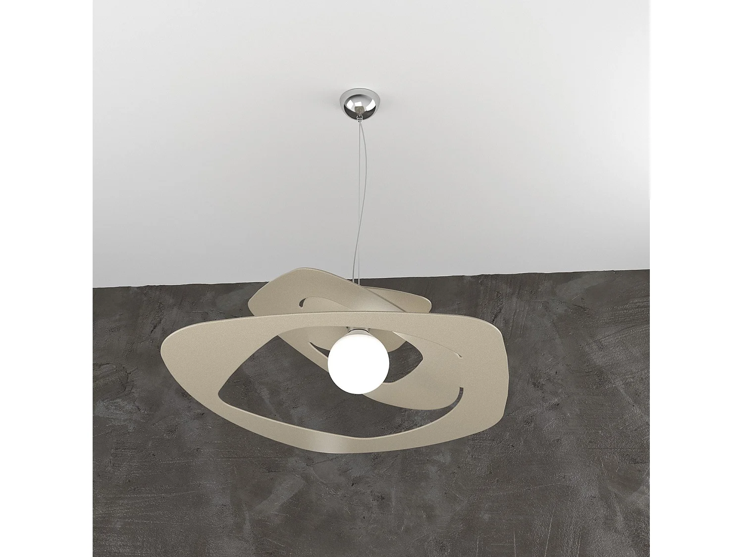 Warped Sospensione D.65 Cm. 1 Luce Sabbia