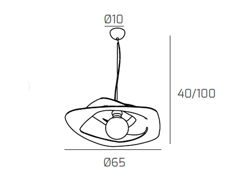 Warped Sospensione D.65 Cm. 1 Luce Sabbia
