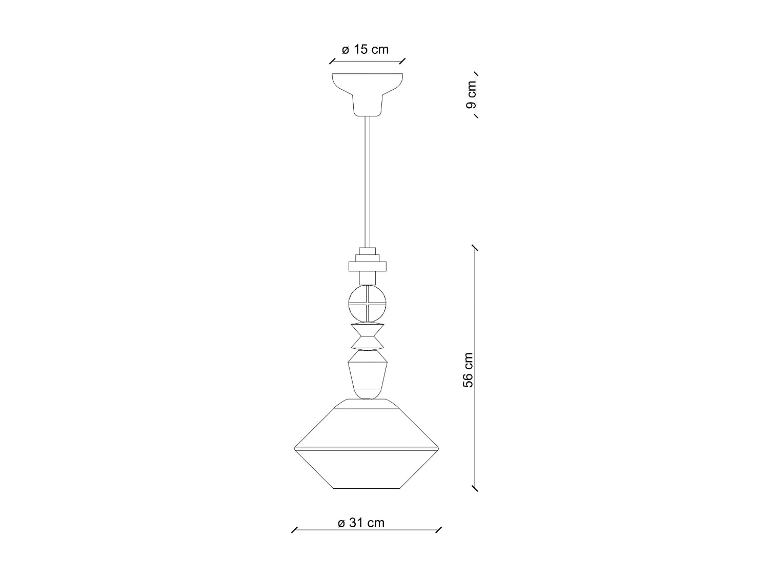 Sospensione Piccola Vintage Decò Lariat Ceramica Verde Petrolio 1 Luce E27