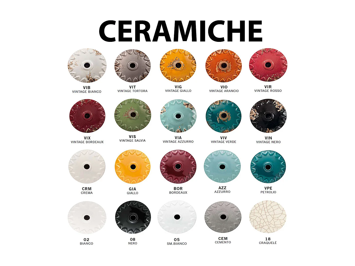 Lampadario Vintage Grunge Ferro E Ceramica Craquele' 1 Luce E27 40Cm