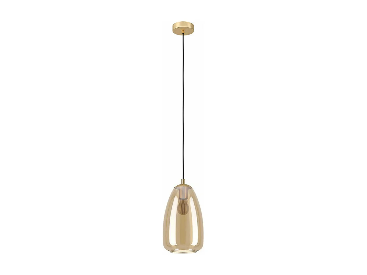 Lampadario Contemporaneo Alobrase Piccola 1 Luce Metallo Ottone Spazzolato