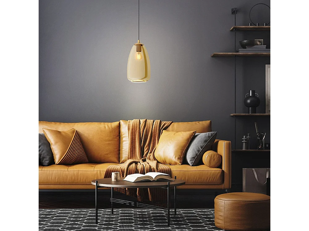 Lampadario Contemporaneo Alobrase Piccola 1 Luce Metallo Ottone Spazzolato