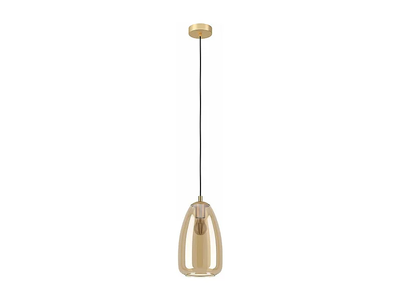 Lampadario Contemporaneo Alobrase Piccola 1 Luce Metallo Ottone Spazzolato
