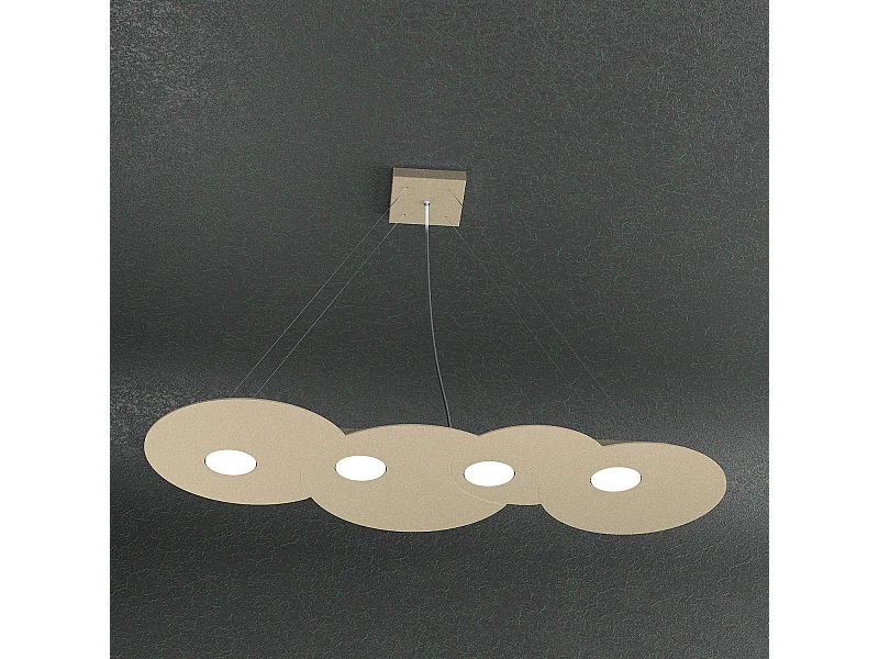 Sospensione Moderna Rettangolare Cloud Metallo Sabbia 4 Luci Gx53