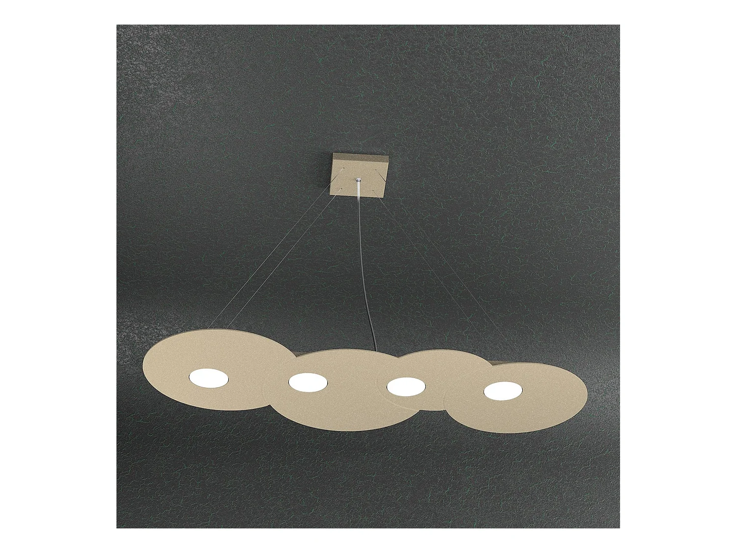 Sospensione Moderna Rettangolare Cloud Metallo Sabbia 4 Luci Gx53