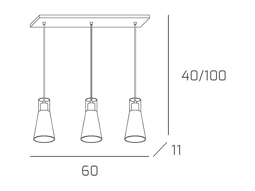 Cone Sospensione 3 Luci