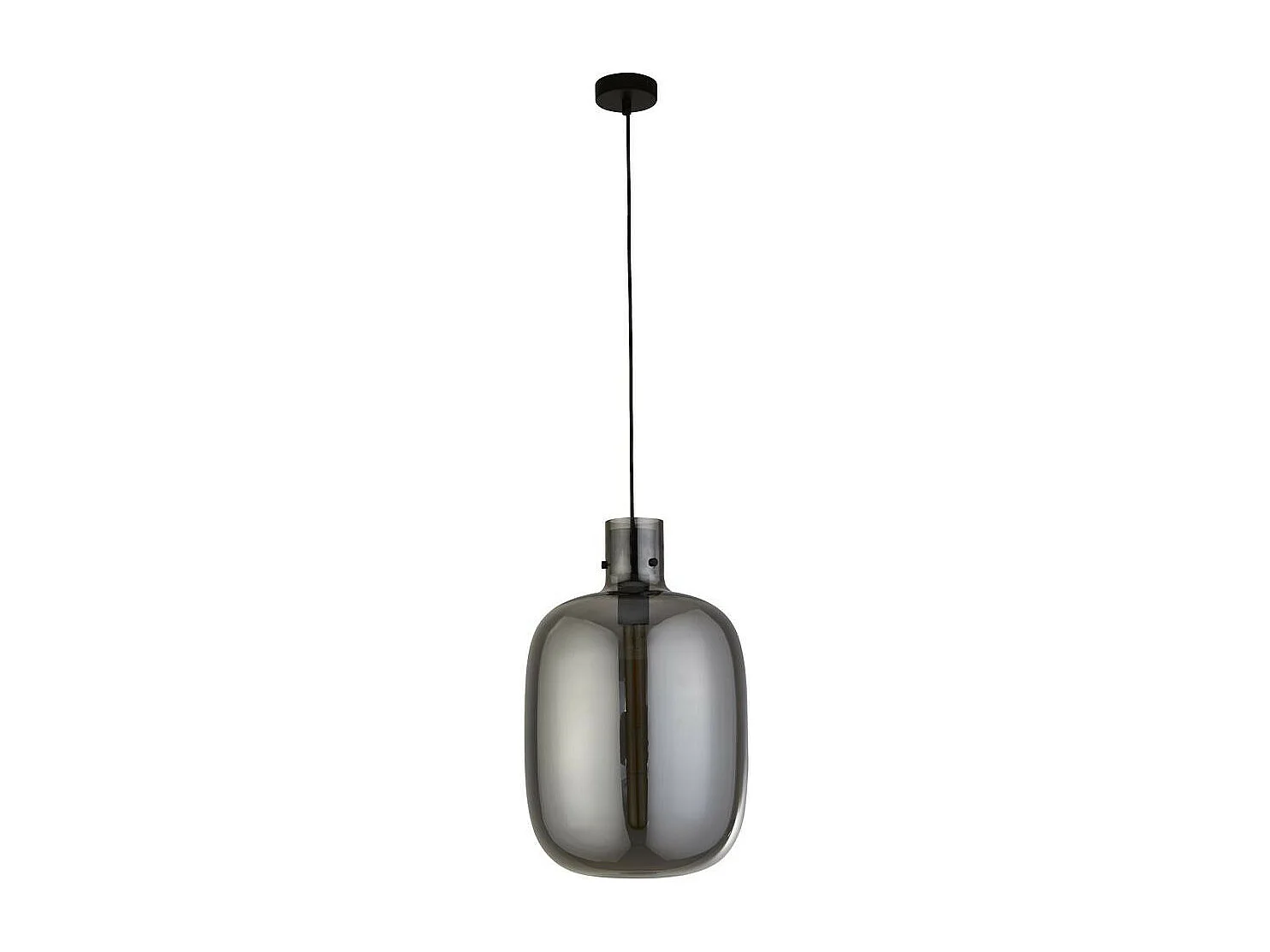 Searchlicht Barrel 1 Pendelleuchte, Schwarz, Rauchglas