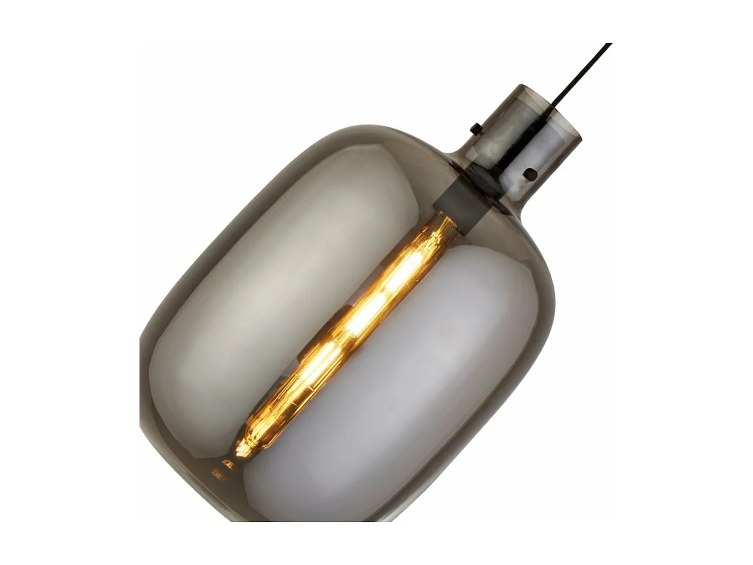 Searchlicht Barrel 1 Pendelleuchte, Schwarz, Rauchglas