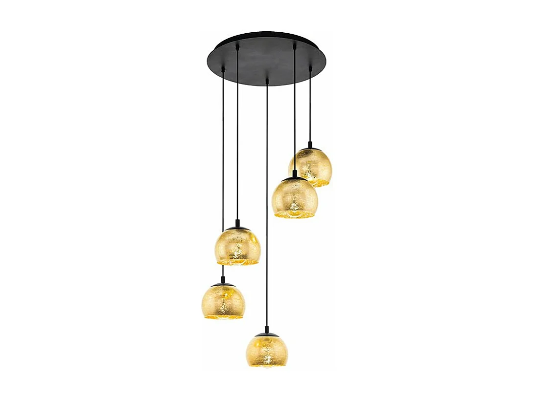 Lampadario Contemporaneo Albaraccin 5 Luci Metallo Nero