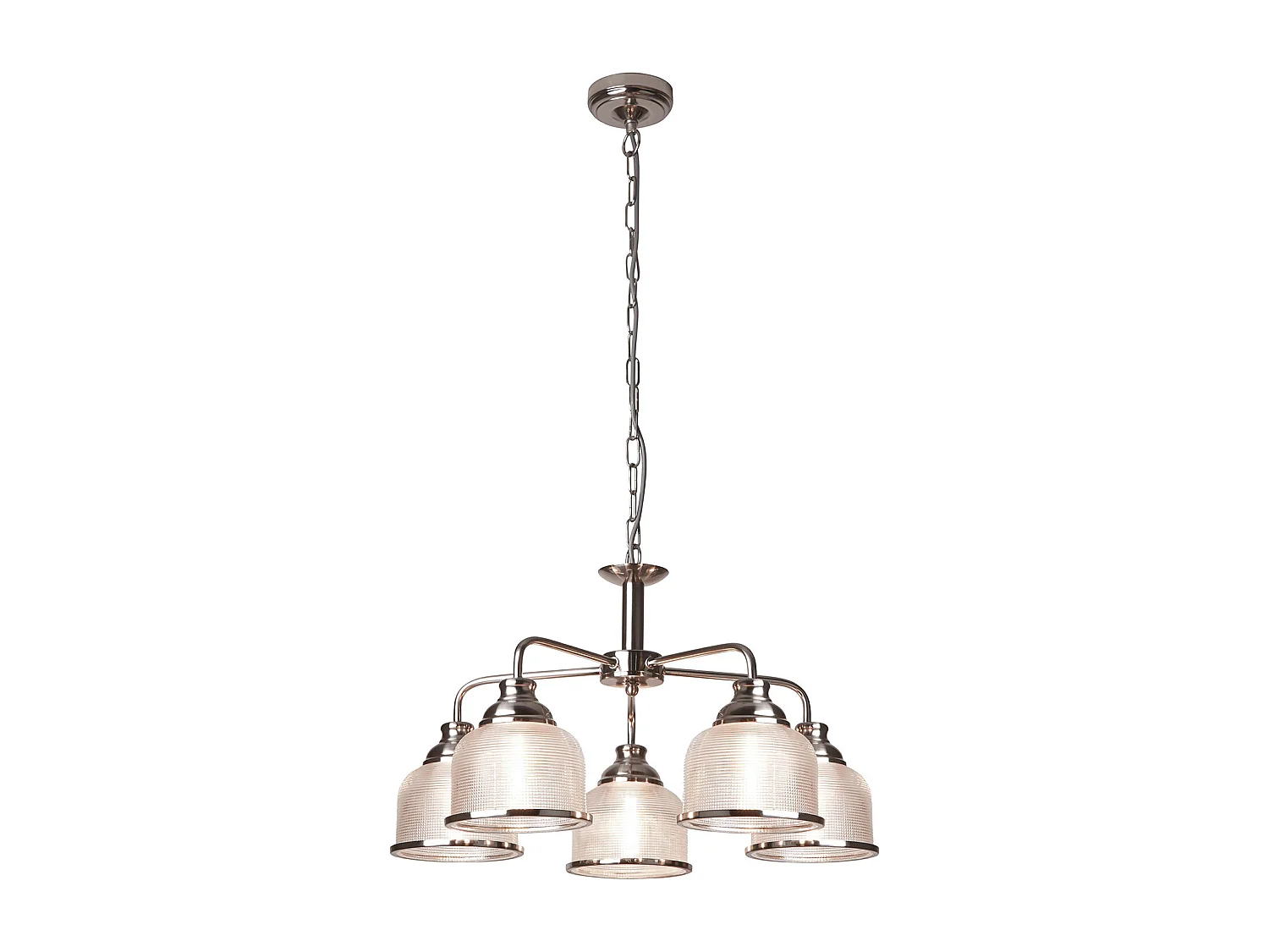 Searchlight Bistro 5 Ljus Multi Arm Takhnge Silver, Vit, E27