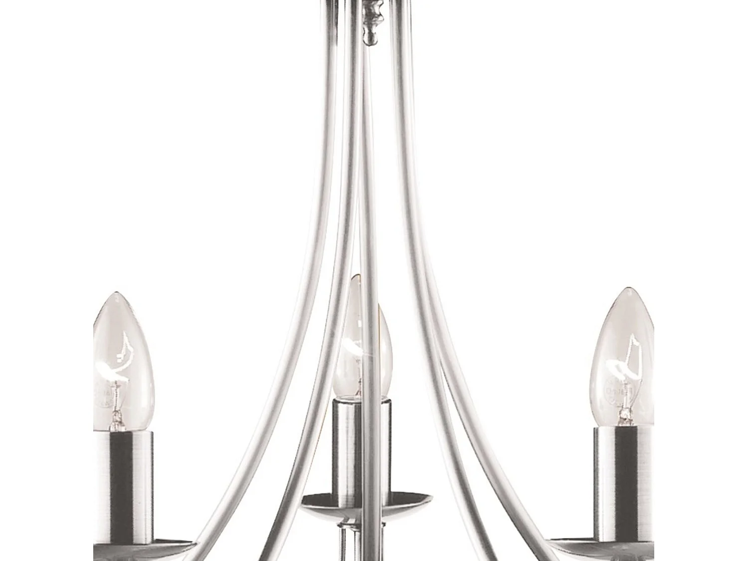 Searchlicht Maypole - 5 leichte mehrarmige Deckenanhänger Satin Silber, E14