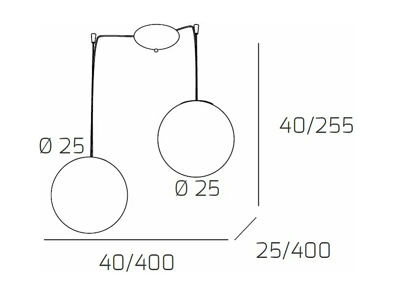 Sospensione Contemp Glitter Metallo Cromo Vetro Soffiato Trasp 2 Luci E27 25Cm
