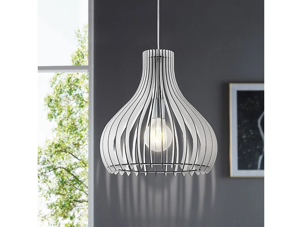 Lampadario Industrial Tindori Piccolo 1 Luce Acciaio Grigio Diffusore Bianco