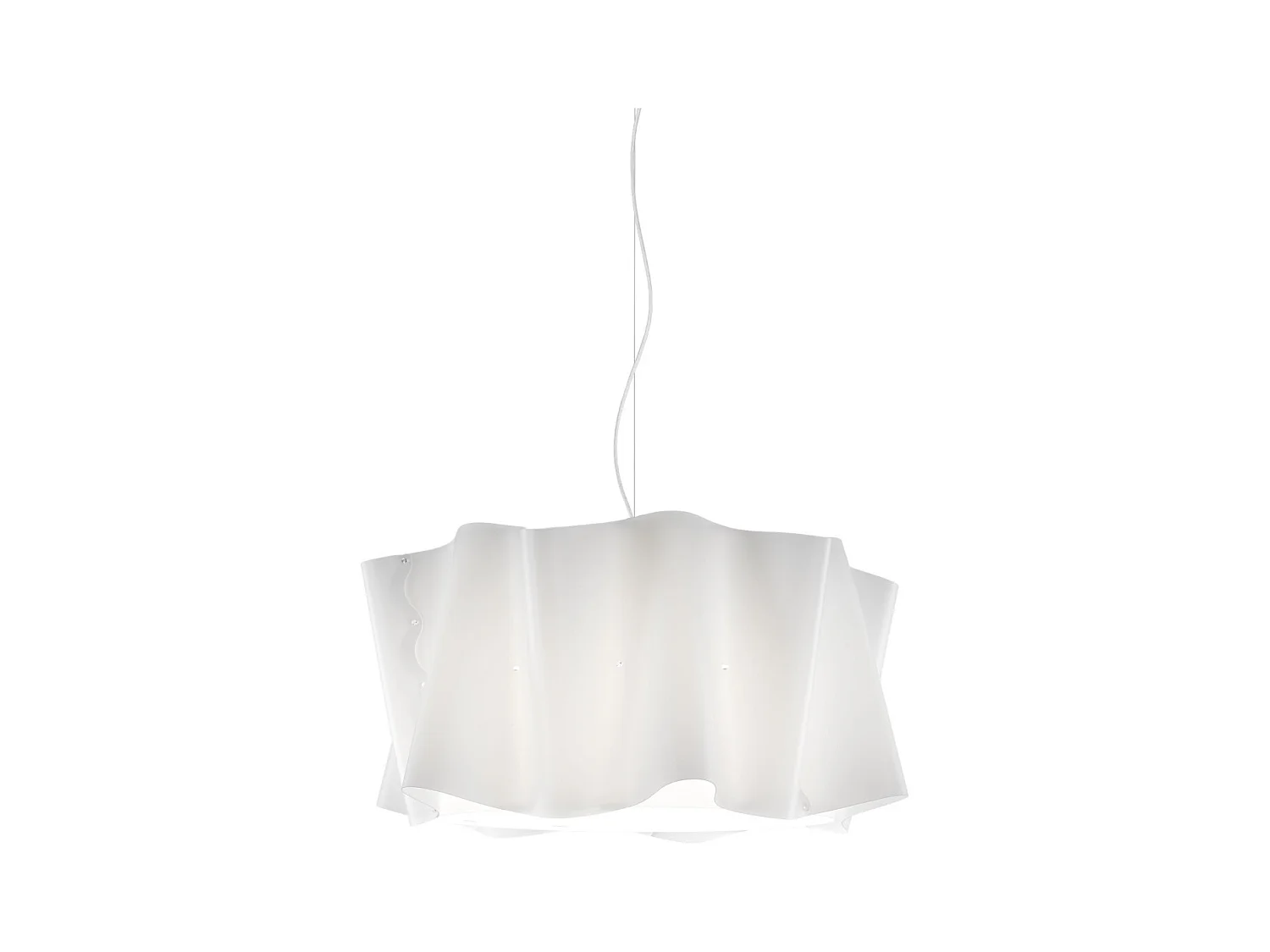 Lampadario Moderno Folio Polilux ® Bianco E Metallo Cromo 5 Luci E27