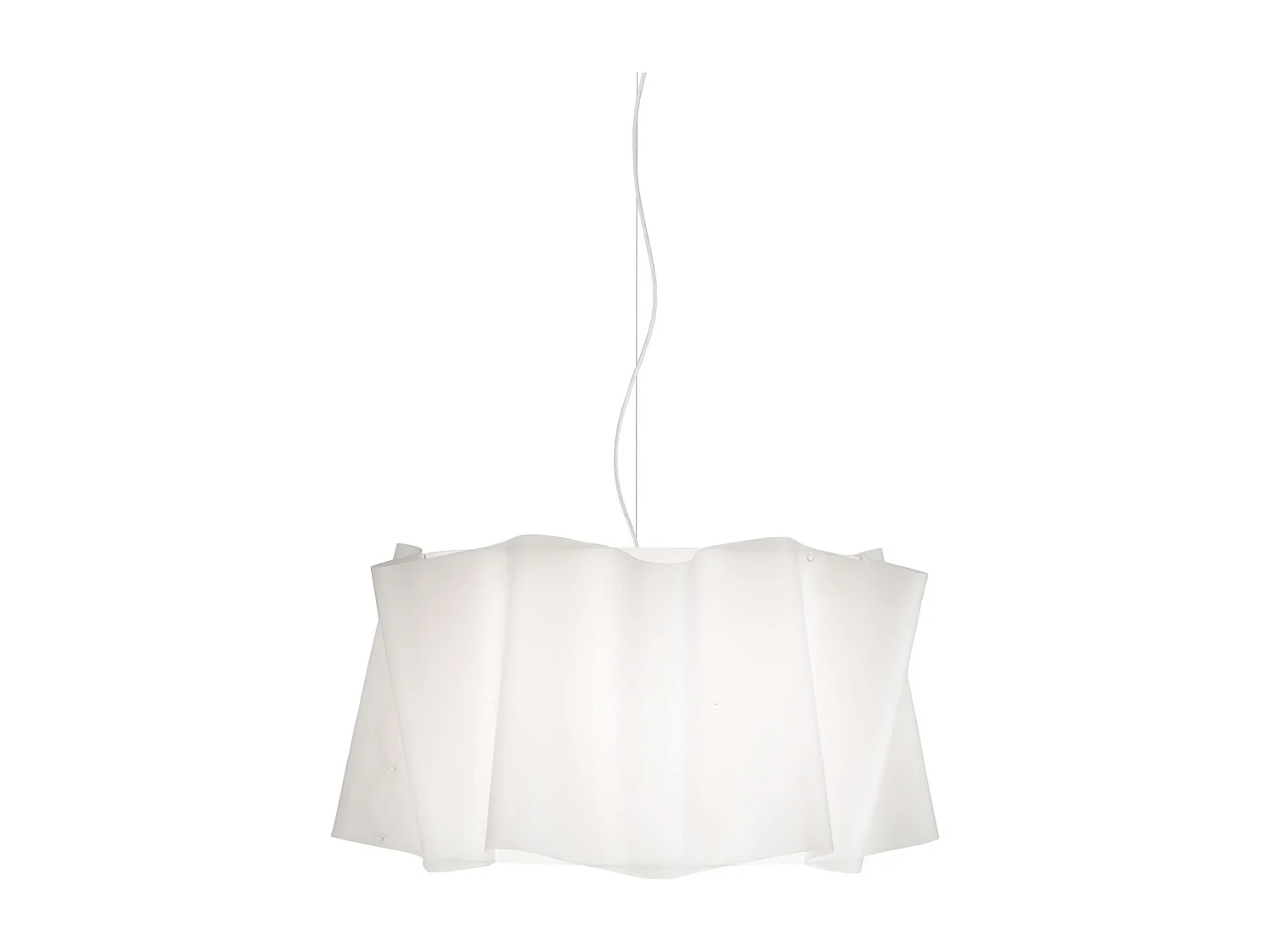 Lampadario Moderno Folio Polilux ® Bianco E Metallo Cromo 5 Luci E27