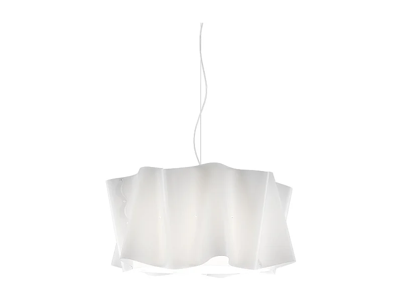 Lampadario Moderno Folio Polilux ® Bianco E Metallo Cromo 5 Luci E27