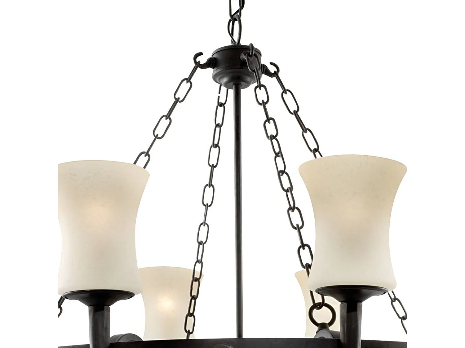 Searchlight Cartwheel - Lampadario multibraccio a 8 luci finitura nera, attacco E27