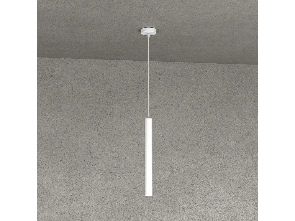 Round Tube Sospensione 1 Luce Bianco Cavo Cm.250 Con Base