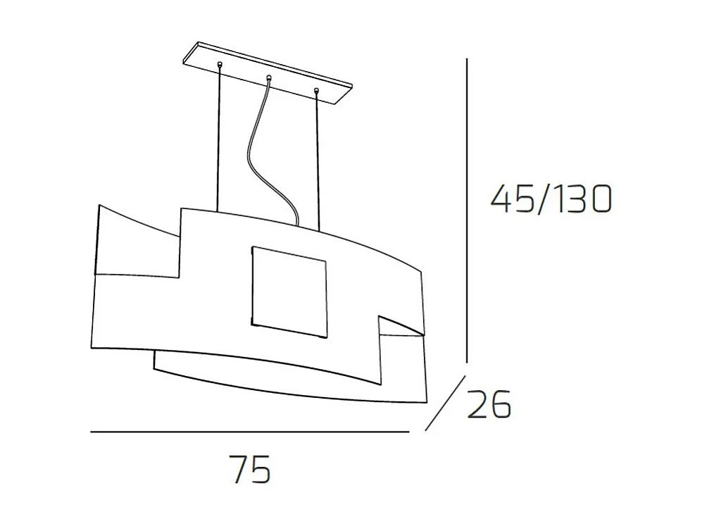 Sospensione Moderna Tetris Color Metallo Cromo Vetro Bianco 2 Luci E27