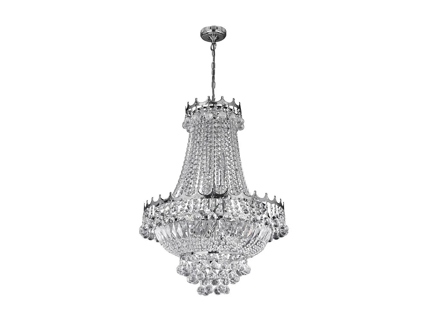 Searchlight Versailles - Lampadario in cristallo a 9 luci con finitura cromata, attacco E14