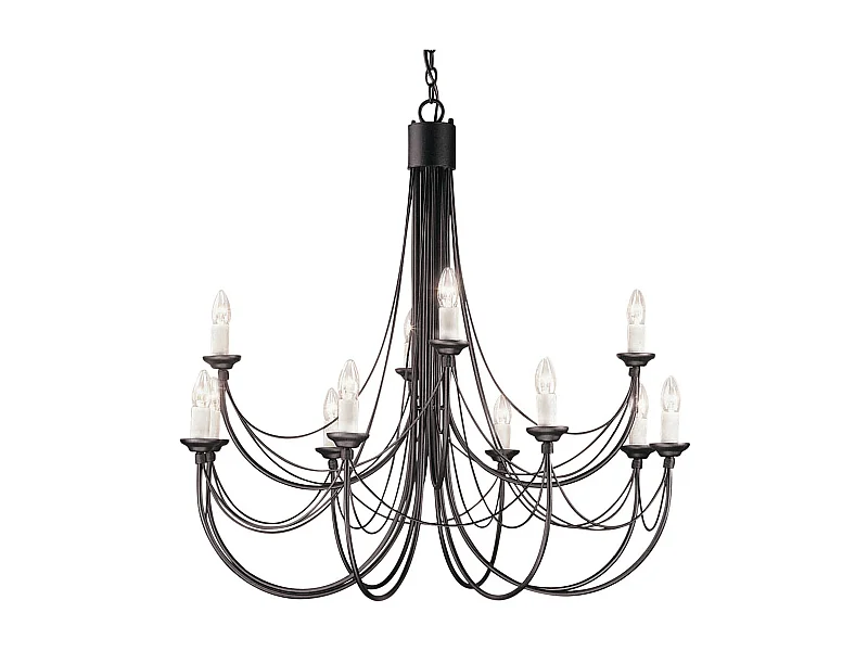 Elstead Carisbrooke - 12 licht Candle Kronleuchter Schwarz