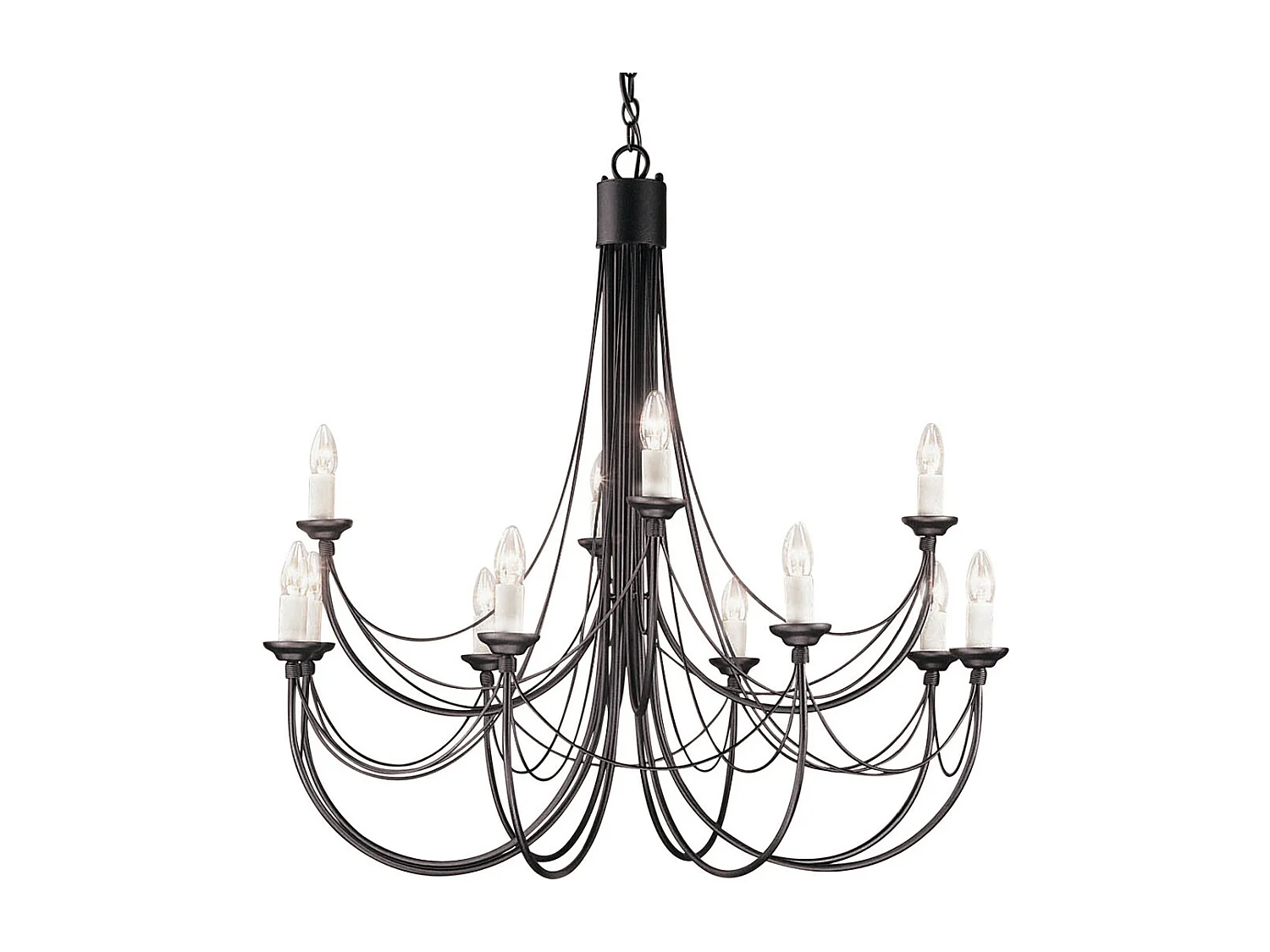 Elstead Carisbrooke Lustre à 12 bougies noir