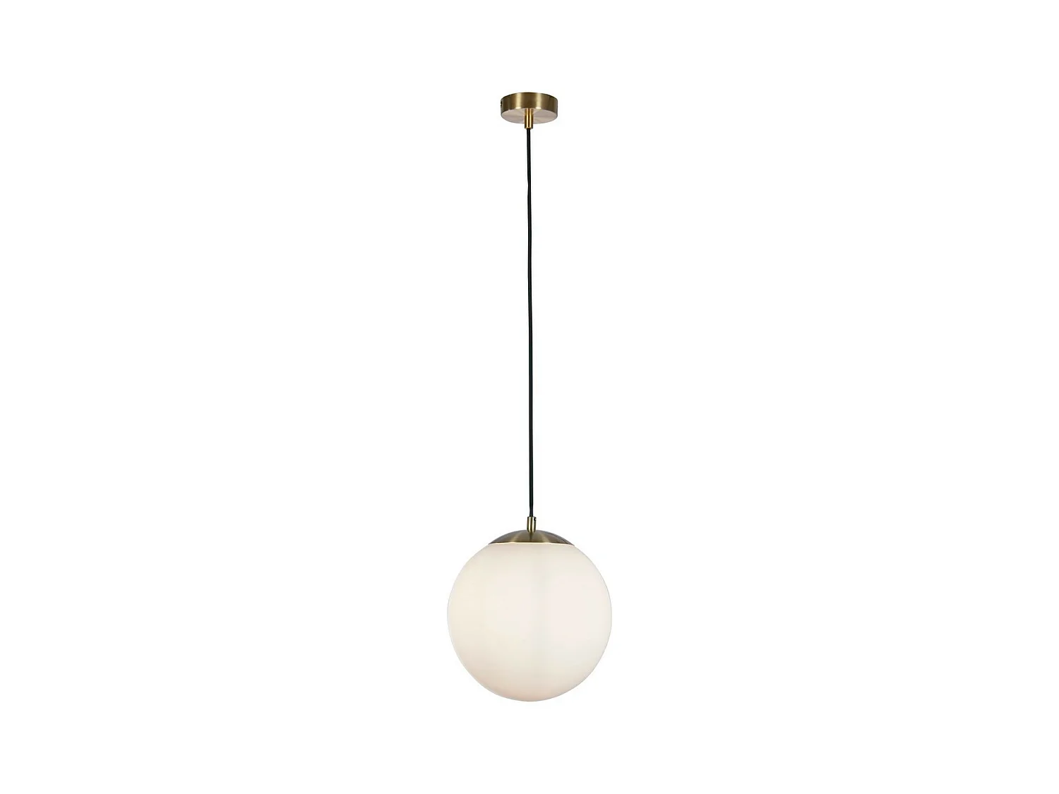 Searchlight Atom II Pendente Atom 30cm Ottone satinato, vetro opale