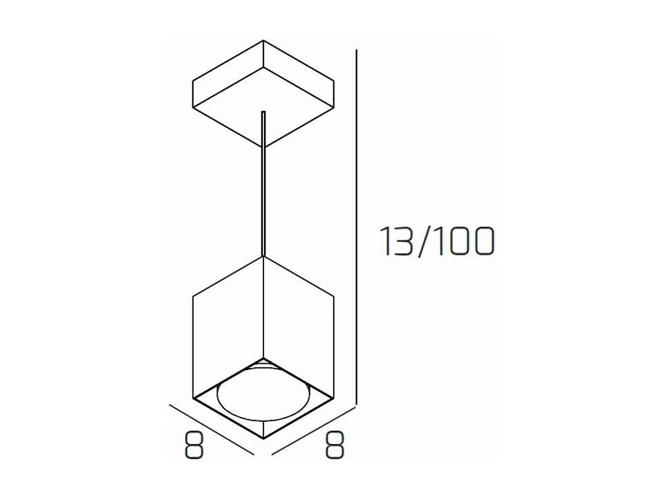 Plate Sospensione Tubo H.10 1 Luce Sabbia