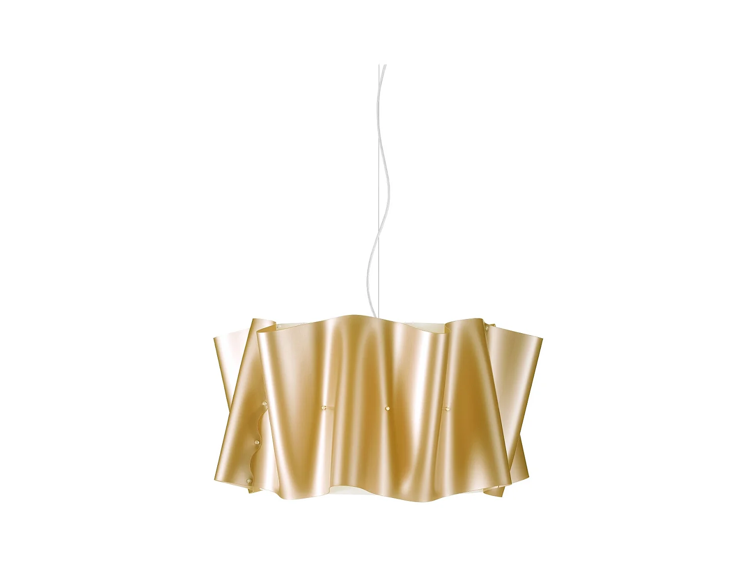 Sospensione Moderna Folio Polilux ® New Gold E Metallo Cromo 1 Luce E27 D60Cm
