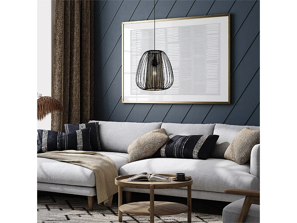 Lampadario Industrial Curasao 1 Luce Acciaio Nero