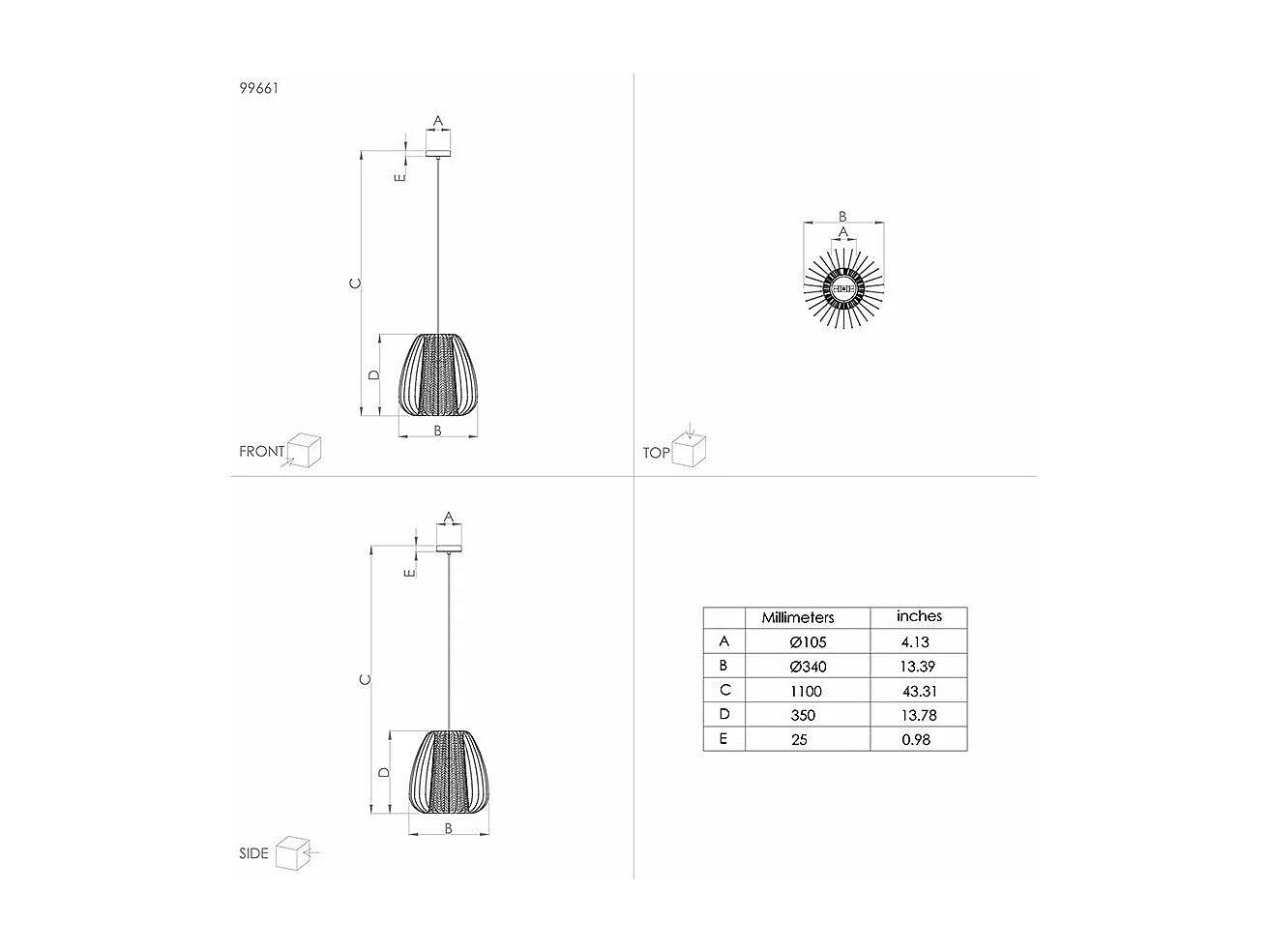 Lampadario Industrial Curasao 1 Luce Acciaio Nero